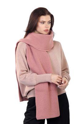 100% merino wool scarf 23x180 cm (in dusty rose)