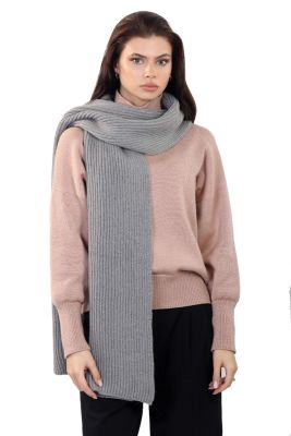 100% merino wool scarf 28x200 cm (grey)