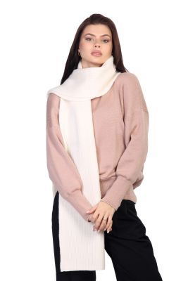 100% merino wool scarf 28x200 cm (white)