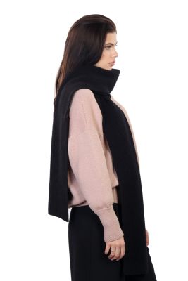 100% merino wool scarf 23x180 cm (black)