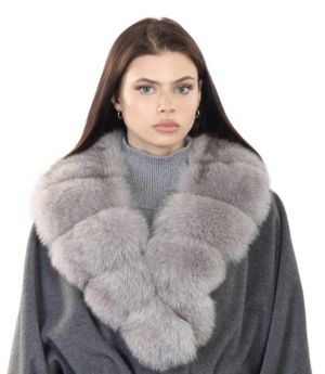 Collar from fox fur in light grey 20x100 