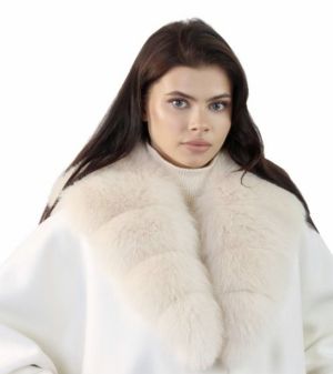 Collar from fox fur in light beige 20x100