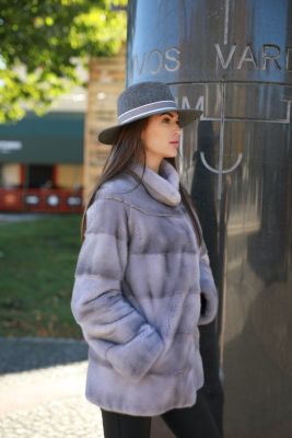 Mink fur natural gray Sapphire coat