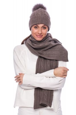 Cashmere scarf in brown