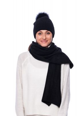 Cashmere scarf in black