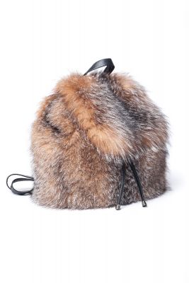 Backpack from fox fur (golden blue silver)