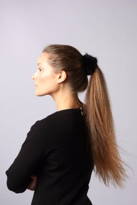 Hair band from mink fur in black