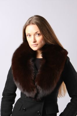 Collar from fox fur in brown 20x92