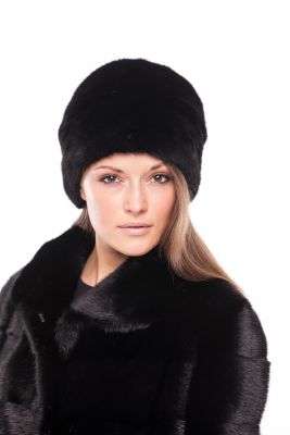 Mink fur hat “Cylinder” in black