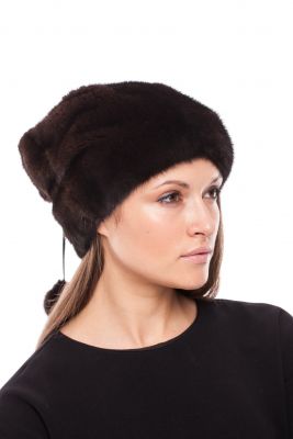 Mink fur hat “Pinocchio” natural in brown