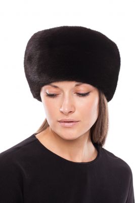 Mink fur hat “Tablet” black