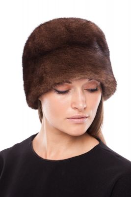 Mink fur hat “Bell” light brown (scan brown)