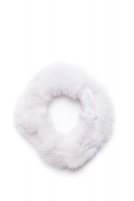 Hair band from mink fur in white