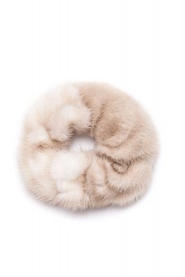 Hair band from mink fur in beige