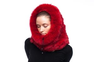 Hood with red fox