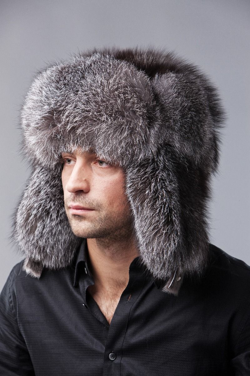 Blue Frost Fox Fur Full Ushanka Hat Accessoires Hoeden & petten Wintermutsen Bontmutsen Verstelbare Saga Furs Hat Natuurlijke Bont Kleuren 