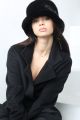 Mink fur hat “Panama” in black