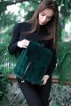 Backpack from mink fur in dark green