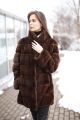 Mink fur brown coat 