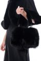 Fox fur bag with mink fur bag handle (black)