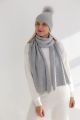 Knitted wool and cashmere scarf 50x190 in grey