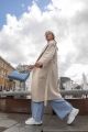 Wool and cashmere coat without collar (light beige)