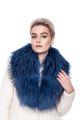 Collar from fox fur in blue  20x92