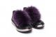 Shoe accessory fox fur purple