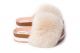 Slippers with fox fur in beige colour
