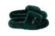 Slippers with mink fur in green colour