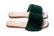 Slippers with mink fur in green