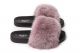 Slippers with fox fur in dusty rose 