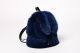 Backpack from fox fur in blue