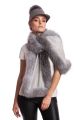 Cashmere scarf with blue silver fox fur