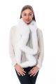 Cashmere scarf  grey with white fox fur 