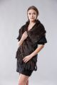 Knitted mink shawl brown