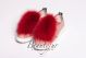 Shoe accessory fox fur in red