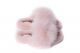 Slippers with mink and fox fur in pink