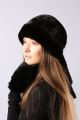 Mink fur hat “Shawl” in black