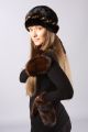 Mink fur hat “Shawl” in natural brown