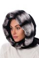 REX fur hood  in grey