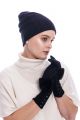   Wool gloves with  black mink fur