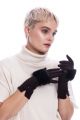 Wool gloves with brown mink fur