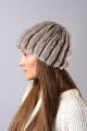 Knitted hat with mink Sapphire