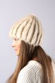 Knitted hat with mink Pearl