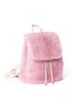 Backpack from mink fur in bright pink