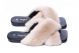 Slippers with mink fur beige