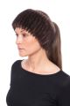 Knitted mink fur headband in natural brown