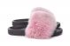 Slippers with fox fur pink