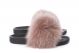 Slippers with fox fur beige